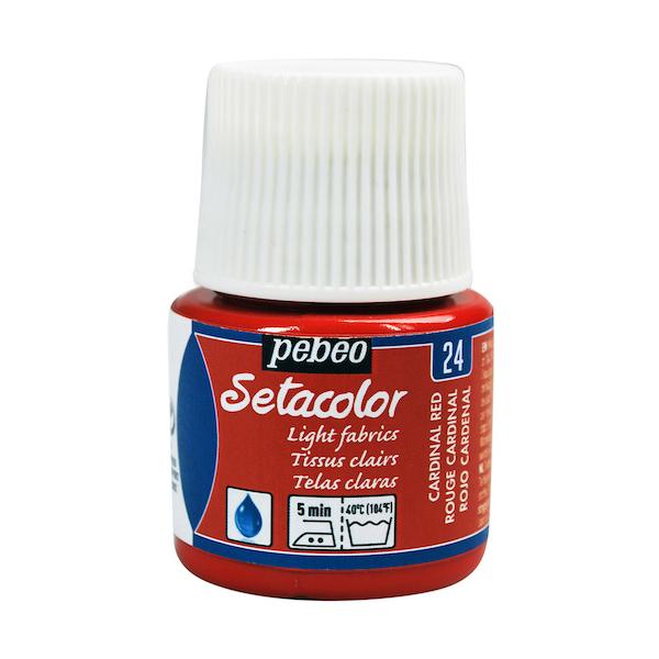 白サンゴ　赤塗装　アクリル絵具 Pebeo 布用水性アクリル絵具セタカラー透明色 45ml カーディナルレッド