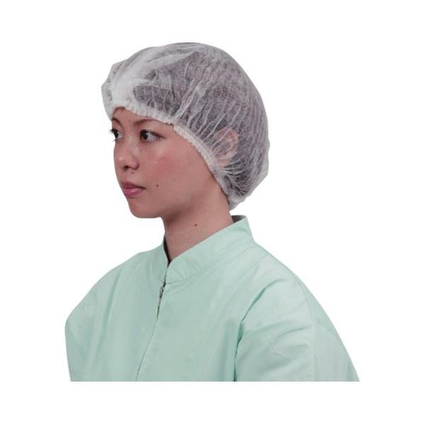 保護具 保護服・防護服 フード ●使い捨てタイプの不織布ヘアキャップです。●食品加工●色：ホワイト●サイズ：フリー●つば：無し●タイプ：使い捨て●不織布使いきりヘアキャップ　ホワイト　100枚入り●ポリプロピレン