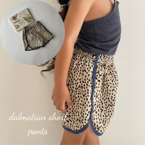 ベビー キッズ 女の子 男の子 ショートパンツ dalmatian short pants パイピング ダルメシアン 柄 ショート丈 キュロット ショーパン コットン ボトム ズボン 綿