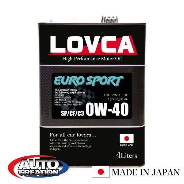 エンジンオイル LOVCA EURO-SPORT 0W-40 4L SP/C3 欧州クリーンディーゼル規格 ACEA C3適合 LES040-4