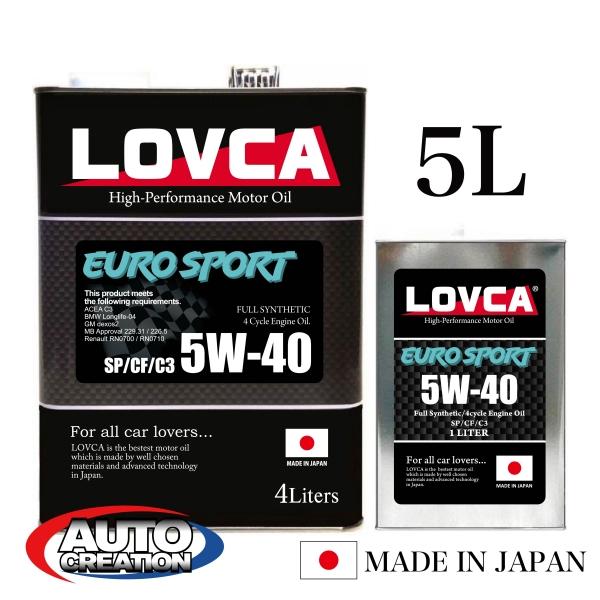 LOVCA エンジンオイル□LOVCA EURO-SPORT 5W-40/5L SP/C3□LES540-5