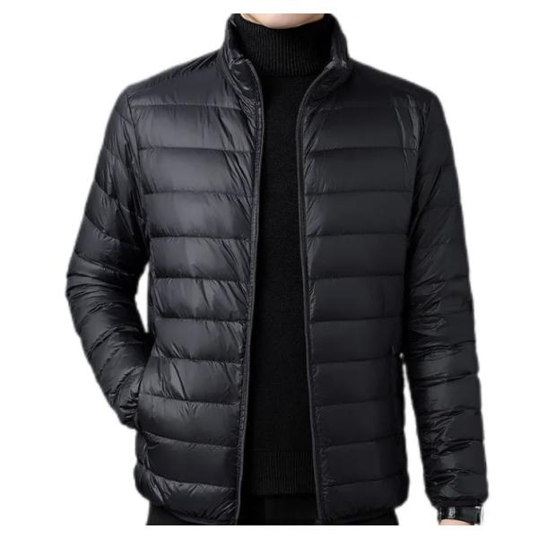 ウルトラライトダウンジャケット メンズダウンコート 大きいサイズ 撥水 軽量 薄い 暖かい 無地 光沢 シンプル ショート丈 アウター アメカジ　裏ポケットなしM：バスト100、肩幅41、後身59、袖丈58。L：バスト104、肩幅42、後身...