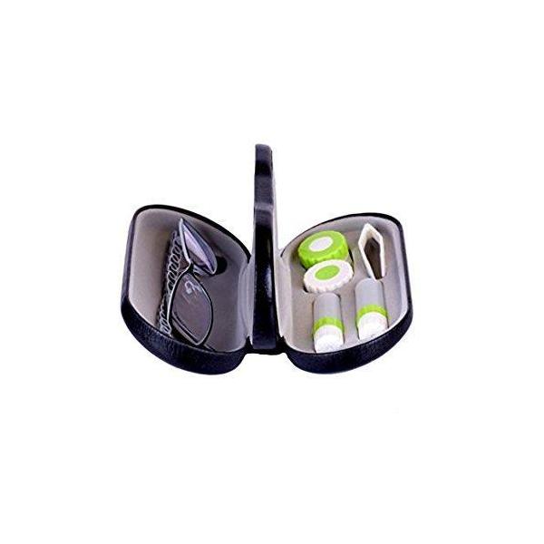 サイズ：16x7x5cm、コンパクトで持ち運び便利。ユニックなデザインで、メガネとコンタクト両方使えのメガネハードケース。コンタクトレンズ用の洗浄液瓶、ピンセット、鏡が付きて、大変便利です。1セットで多用途、コンタクトケース別に購入必要があ...