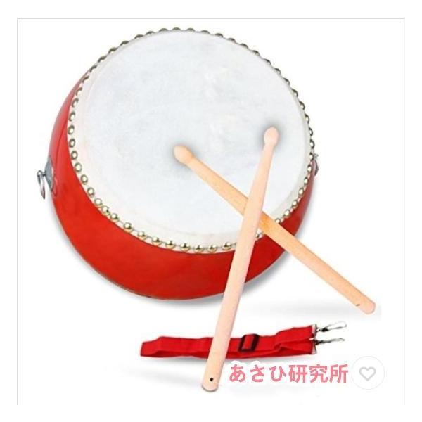 太鼓 おもちゃ パーティーグッズ キッズ太鼓 肩掛けヒモ バチセット 太鼓練習 宴会 イベント