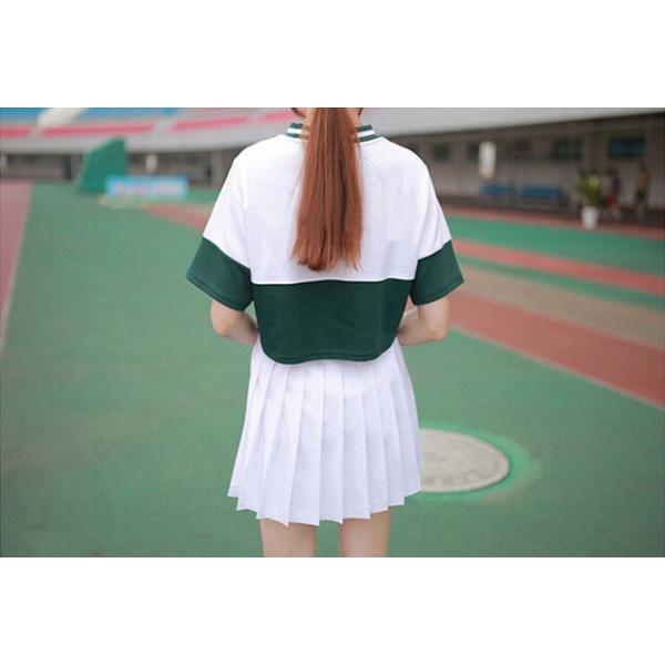 へそ出し 半袖 Tシャツ スポーティ ショート丈 バイカラー 緑白 カジュアル スポカジ トップス 春夏 双子コーデ Buyee 日本代购平台 产品购物网站大全 Buyee一站式代购 Bot Online