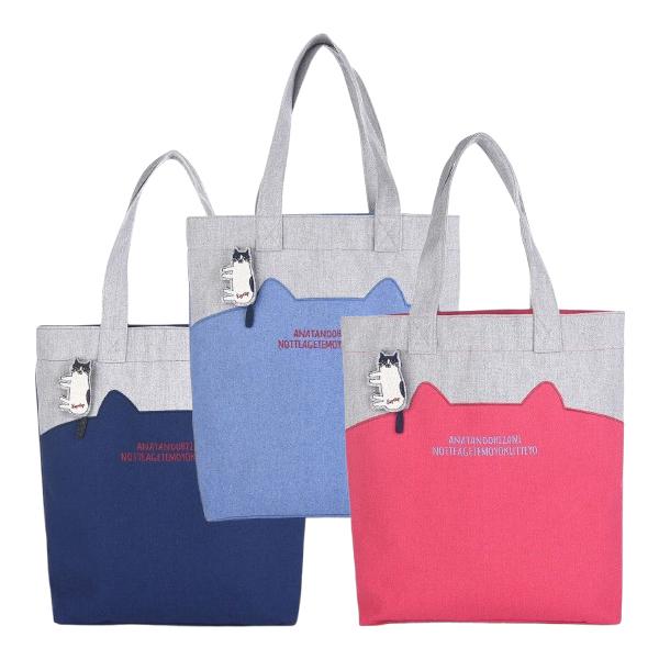 新品 トートバッグ 手さげバッグ なごなごさん レッド 猫 ねこ ネコ