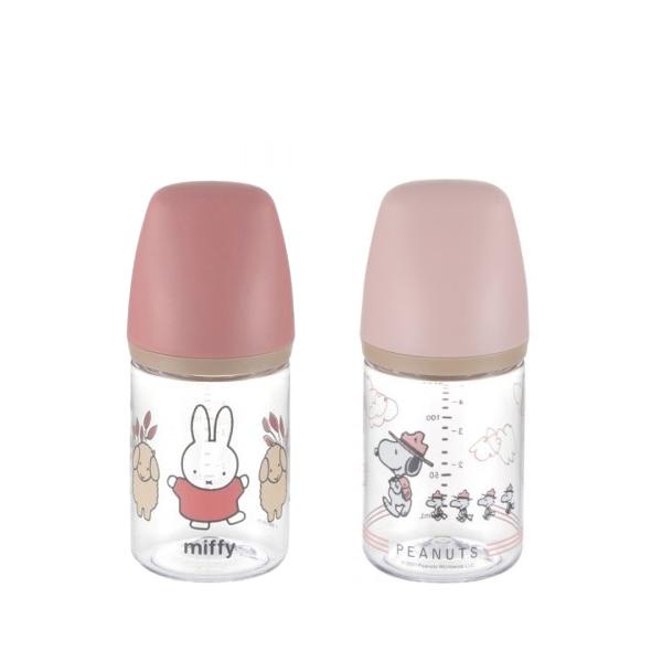 授乳だけではないお口の発育にも繋がる新しいカタチかわいいスヌーピーのクリアボトルほ乳びんです。一体型乳首で、消毒後の乳首に触れることなく、ボトルにセットすることができます。一体型乳首乳首とプラスチック部品がひとつのパーツになり、準備やお手入...