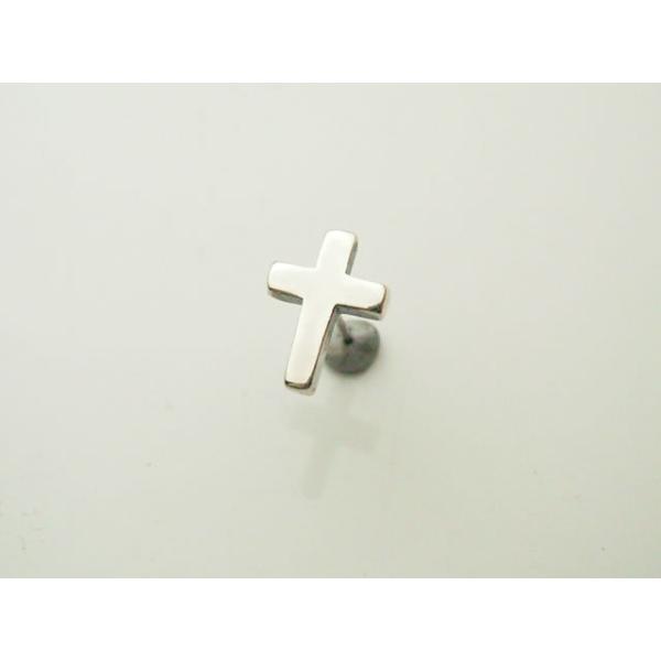 【シルバーアクセサリー】クロスピアス（１個）【ベルキャッチ付属】