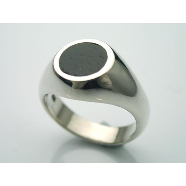 【シルバーアクセサリー】 ウッド（エボニー）インレイリング 【ピンキーリング】