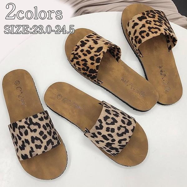 シューズ 靴 レディース 2color レオパード柄 ペタンコ サンダル カジュアル コンフォート ヒョウ柄 豹柄 可愛い シューズ 靴 レディース J15ba Love Girls 通販 Yahoo ショッピング