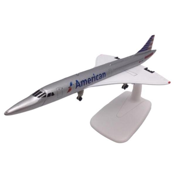 コンコルド アメリカン航空 航空機模型 20cm スタンド＆ランディングギア付き ミニチュア 旅客機 新品 インテリア 【世界の翼 20cmシリーズ】