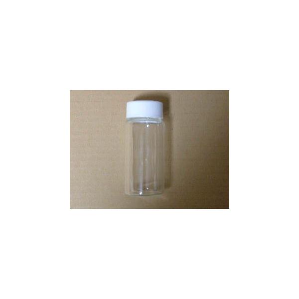 密封度の高いガラス瓶。酢酸エチルをカット綿にしめらせて、この瓶に入れて携帯します。サイズ：高さ80mm、口径20mm