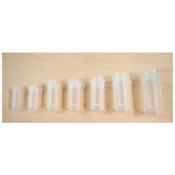 ■ポケットに入れて採集ビン・毒ビンに使用。フタが落ちない、割れない、軽い、片手で扱えて、携帯に大変便利。７種の大きさがそろいました。本来の用途は、サンプルを入れるモノ。１号：高さ44mm×口径14mm 3.5cc    44円２号：高さ49...