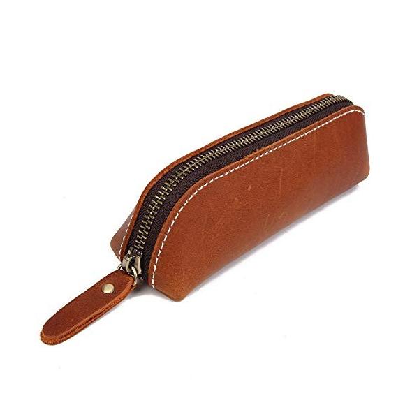 Hunterdragon ペンケース 本革 革 レザー 大容量 おしゃれ 定番から日本未入荷 三角 文房具 本革ペンケース ギフト 贈り物 かわいい 筆箱