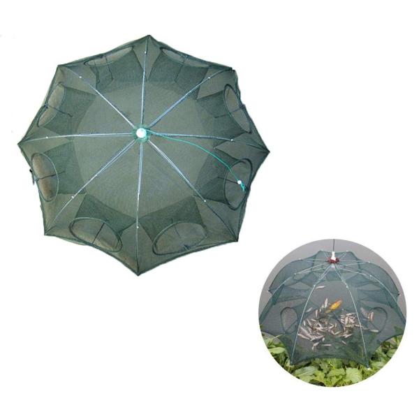 仕掛け罠 小魚 カニ エビ 捕獲網 折り畳み式 八つ穴 魚キラー 餌を入れて待つだけ 魚など ばっちり 期間限定特価品 魚捕り コンパクト収納