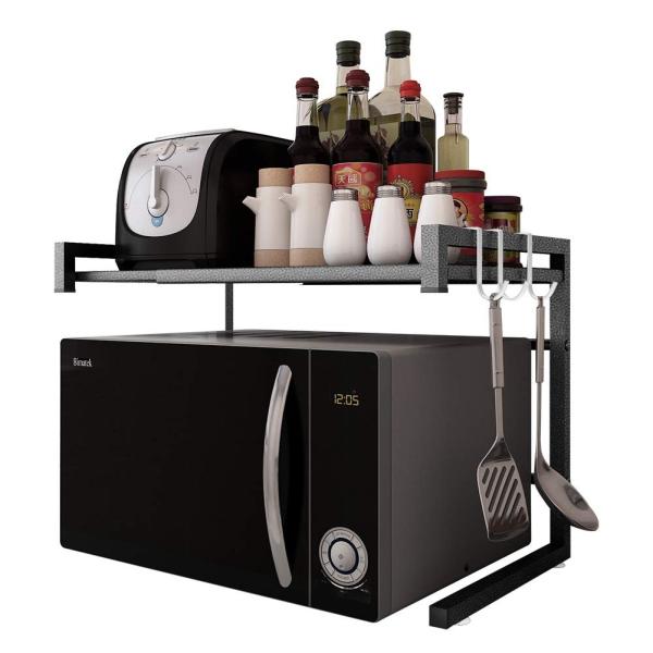 Joocii レンジ上ラック 人気海外一番 電子レンジの上 幅伸縮式 幅40 60cm ラック 2段式 トースター 収納 レンジ台 表面マット仕上げ キッチン 棚