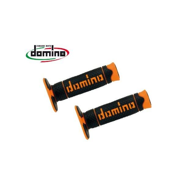 Domino ドミノ ハンドルバーグリップ オフロードタイプ 118mm サーモプラスチックゴム ブラックxオレンジ 6041c4540