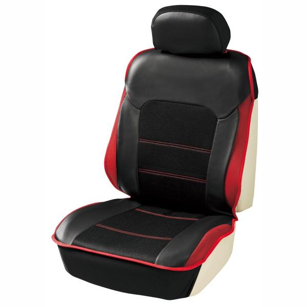 ボンフォーム シートカバー 竹炭消臭カバー バケット型 レッド フロント1枚 軽 普通