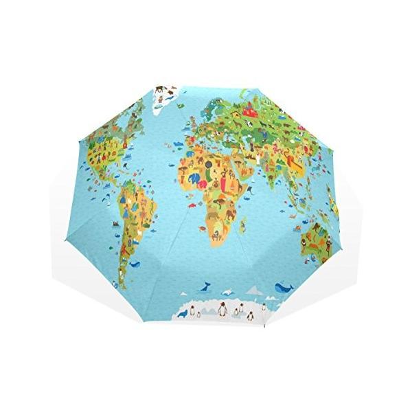 Hmwr ヒマワリ おしゃれ 面白い New かわいい 可愛い 動物 アニマル柄 折りた マップ柄 メンズ 女性用 雑貨 世界地図柄 レディース 三つ折り傘