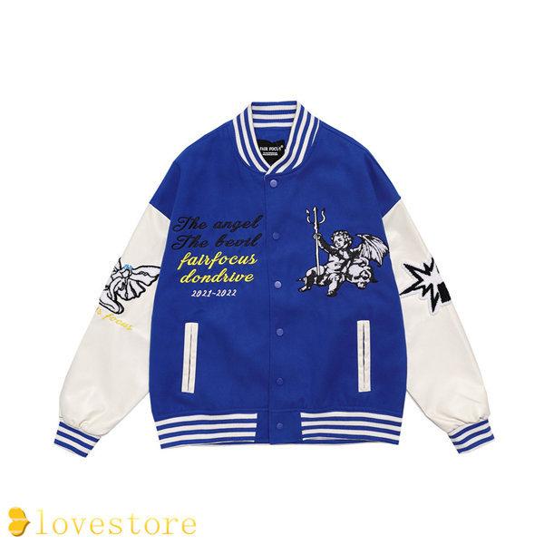 メンズ スタジャン スタジアムジャンパー 刺繍 オシャレ ストリート 男性用 カジュアル ジャケット アウター ブルゾン ビックシルエット Qxqsg521ae4 ラブストア 通販 Yahoo ショッピング