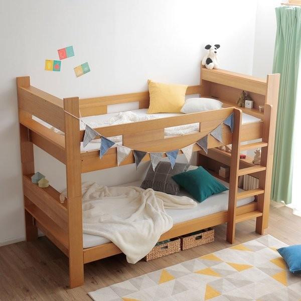 二段ベッド 2段ベッド シングル 木製 ハシゴ 梯子 キッズ 部屋 子供用