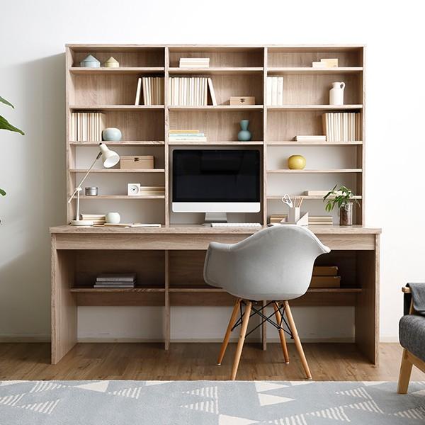 デスク パソコンデスク 収納付き 本棚 ラック付き おしゃれ PCデス