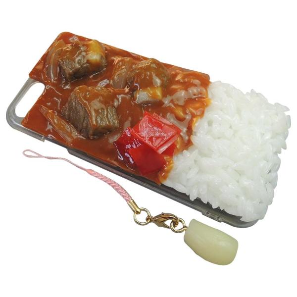 日本職人が作る  食品サンプル iPhone7ケース/アイフォンケース　カレーライス　ストラップ付き　IP-710