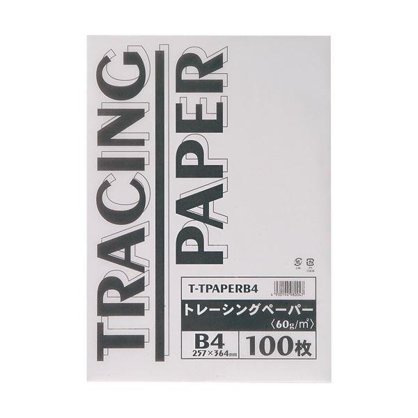 （まとめ） TANOSEE トレーシングペーパー60g B4 1パック（100枚） 〔×5セット〕