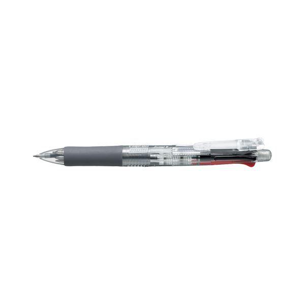 （まとめ） ゼブラ クリップオンマルチ 4色ボールペン0.7mm（黒・赤・青・緑）+シャープ0.5mm 透明 〔×10セット〕