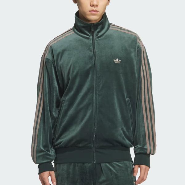 【極美品】アディダス トラックトップ ベロアジャケット ジャージ XL グリーン adidas originals アディダスオリジナルス アディカラー ベロア