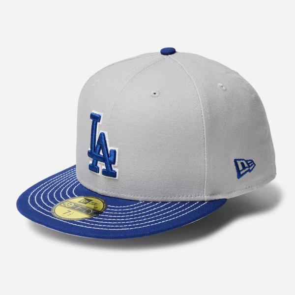 【50%OFF】 NEW ERA 5950 DUCK LOS ANGELES DODGERS ニューエラ 59FIFTY ダック キャンバス ドジャース メンズ レディース GREY/DARLROYAL グレー 14388861