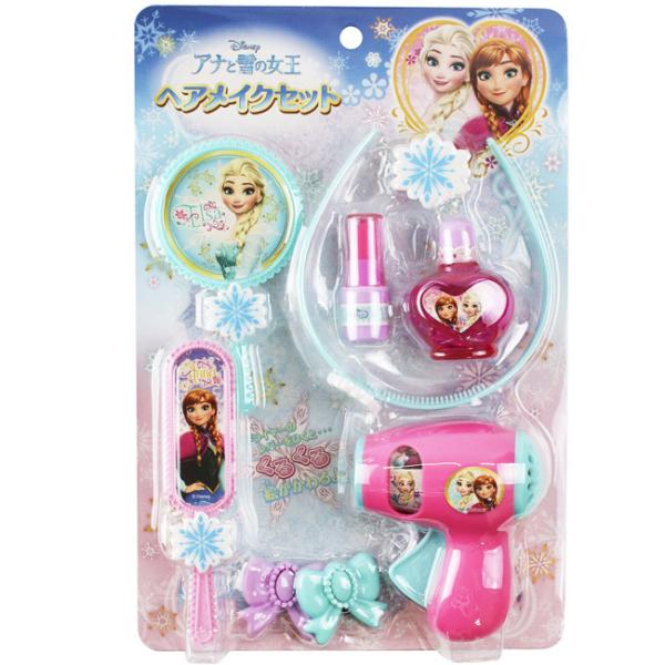 人気のディズニープリンセス アナと雪の女王をイメージしたかわいいヘアメイクセット。ドライヤーのレバーをひくと、くるくると絵が変わるよ！プリンセスになりきってかわいくおめかししましょう♪●セット内容●ドライヤー×1、ヘアゴム×1、ボトル×1、...