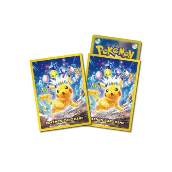 他サイト： 【購入特典あり】ポケモンカードゲーム デッキシールド プレミアム・グロス テラスタイプ：ステラ ピカチュウ（64枚入り）の商品画像