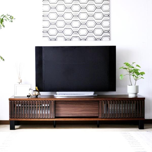 テレビボード ナチュラル ウォールナット 完成品 170 幅 センチ テレビ台 ローボード おしゃれ 収納 引出し 引戸 天然木 木製 ベージュ ブラウン 茶 送料無料
