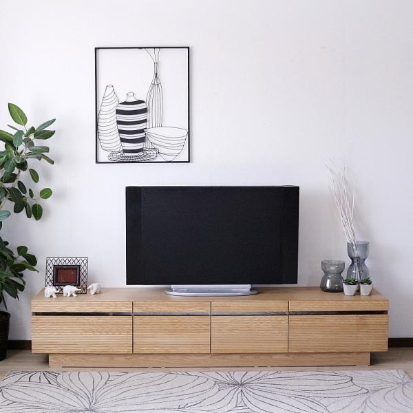 テレビボード ナチュラル ウォールナット 完成品 210 幅 センチ テレビ台 ローボード おしゃれ 収納 引出し デッキ 天然木 木製 ベージュ ブラウン 茶 送料無料