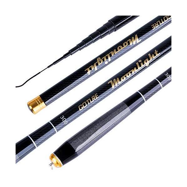 Goture Moonlight コンパクト延べ竿万能竿硬調釣り竿超軽量河川堤防湖畔渓流仕舞寸法38cm 1 8m 2 1m 2 7m 3 0m 3 6m 代購幫
