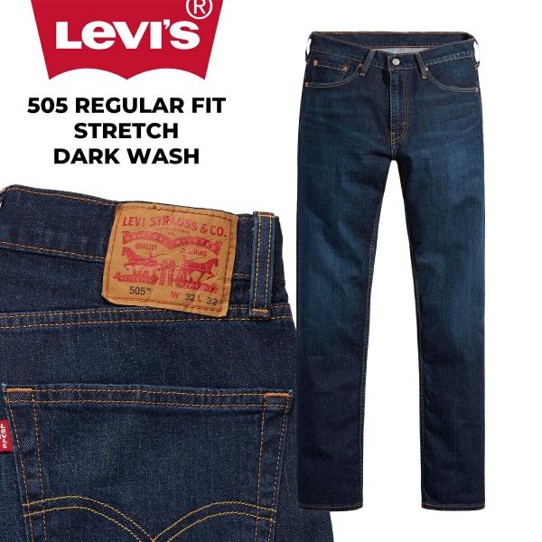 Levi's（リーバイス） 505 レギュラーフィット ストレッチ ダーク