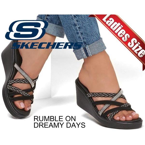 salvar Portavoz Antecedente スケッチャーズ レディース サンダル SKECHERS RUMBLE ON DREAMY DAYS BLACK 119024 ウエッジ ストラップ LUXE  FOAM ランブル オン ドリーミーデイズ ミュール :119024-blk:LTD Online - 通販 - Yahoo!ショッピング