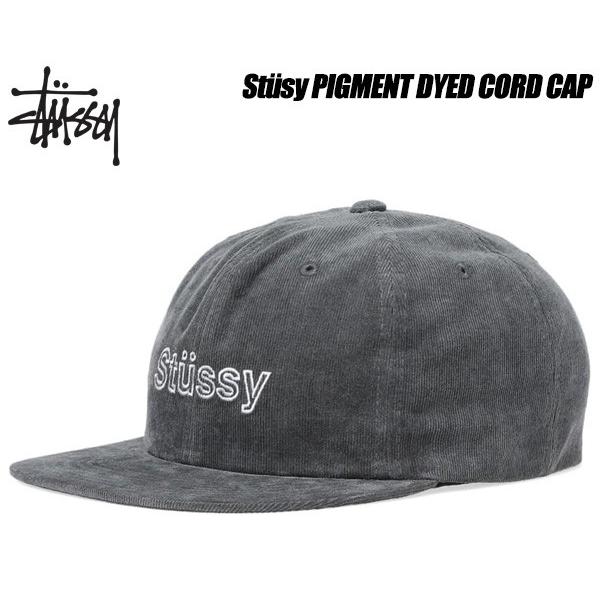 STUSSY ステューシー キャップ PIGMENT DYED CORD CAP black 6