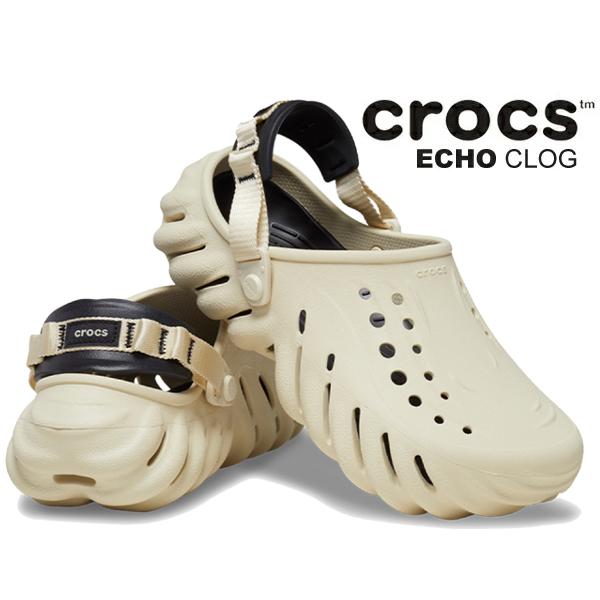 CROCS(クロックス) ◆ ECHO CLOG BONE/BLACK ◆ CRS207937 crocs クロックス エコー クロッグ ECHO CLOG BONE/BLACK 207937