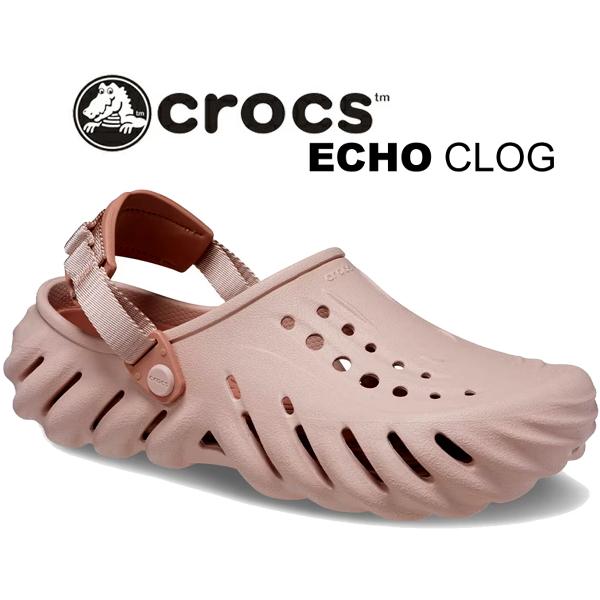 クロックス エコー クロッグ crocs ECHO CLOG PINK CLAY 207937-6ty ピンククレイ サンダル ミュール クロスライト  ターボ ヒールストラップ