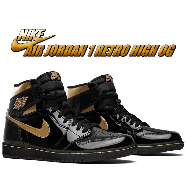 ナイキ エアジョーダン ハイ OG NIKE AIR JORDAN RETRO HIGH OG black/metallic gold- black 555088-032 スニーカー AJ1 黒金 ブラック パテント :555088-032:LTD Online 通販 エアジョーダン AIR JORDAN 黒色 ブラック 白色 ホワイト ゴールド エアジョーダン