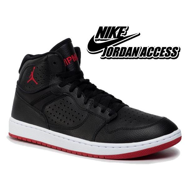 jordan access black gym red white