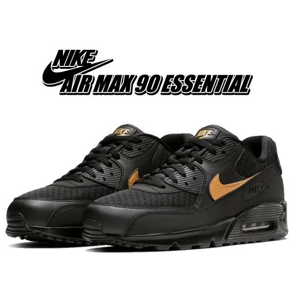 nike air max 90 essential black metallic gold