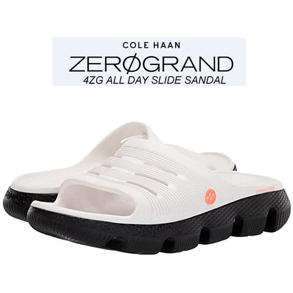 コールハーン 4.ゼログランド オールデイスライド COLE HAAN ZEROGRAND 4ZG ALL DAY SLIDE SANDAL  WHITE/BLACK c34389 メンズ サンダル ホワイト 高反発