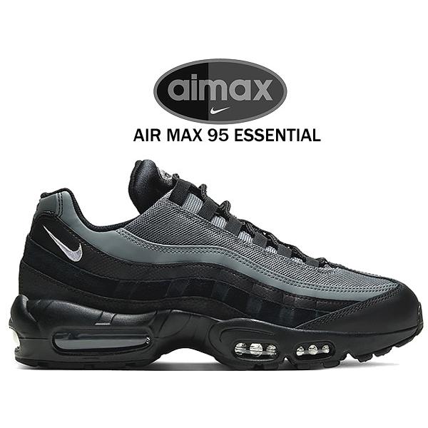 nike air max 95 essential black white & grey