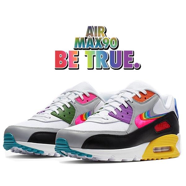 ナイキ エアマックス 90 ビー トゥルー NIKE AIR MAX 90 BETRUE wht/multi-color-blk cj5482-100  メンズ レディース ウィメンズ スニーカー レインボー LGBT :cj5482-100:LTD Online - 通販 - Yahoo!ショッピング