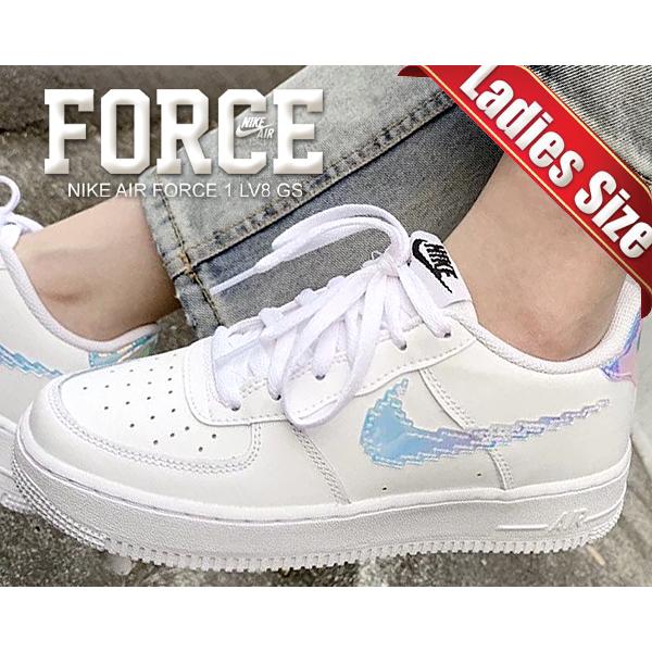 ナイキ エアフォース 1 07 エレベイト ガールズ NIKE AIR FORCE 1 LV8 (GS)  white/multi-color-black cw1577-100 レディース AF1 ホワイト ピクセル