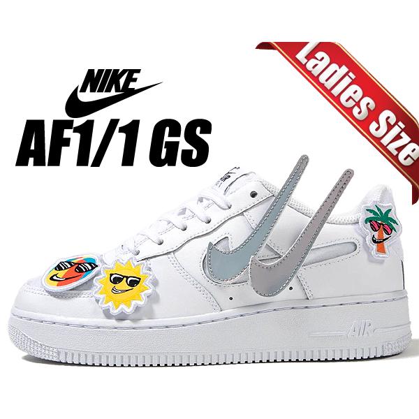 ナイキ 1/1 ガールズ NIKE AF1/1 (GS)white/wht-black db2812-100 レディース スニーカー ホワイト 面ファスナー カスタム AIR Online - 通販 - Yahoo!ショッピング