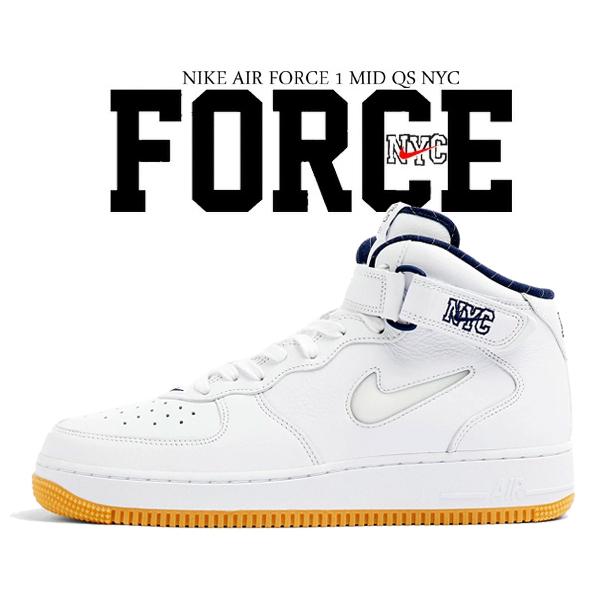 ナイキ エアフォース 1 ミッド 07 NIKE AIR FORCE 1 MID QS NYC white